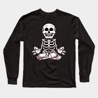 Meditating Skeleton Long Sleeve T-Shirt